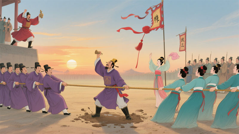 绳曳宫戏，帝后欢颜